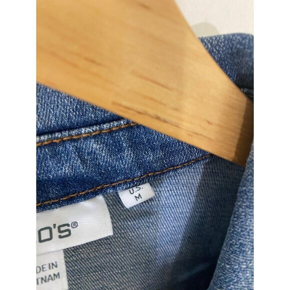 Chico's Women's Blue Button Front Classic Denim Jacket - Medium - Picture 4 of 14